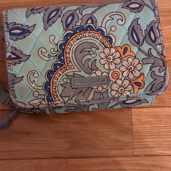 Vera Bradley Aqua and Orange Floral Wallet - Picture 1 of 8